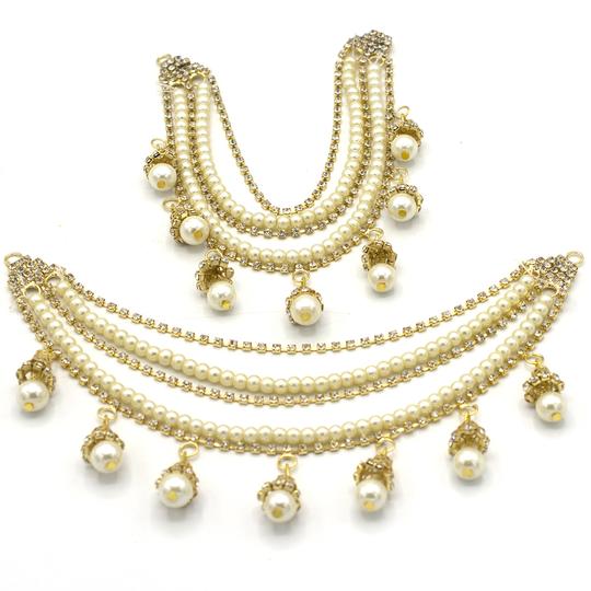 2021 Indian Jewelry Sahara Earring link Headdress Women Antique Gold Pearl Tassel Earrings With Long Sahara Chain egfrcrb9g-1