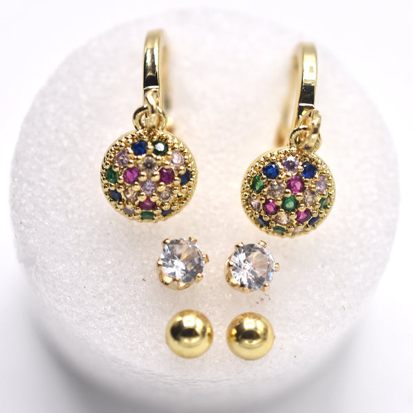 Three Set of Stud and Hoop Earrings egfrgdb5f-e