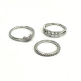 Silver Crystal Leaf Rings For Women Wedding Jewelry Adjustable Antique Finger Ring