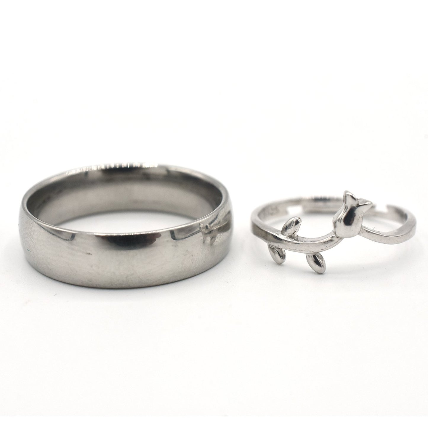 Fashion Simple  Silve colour Adjustable Rings For Men Women Couple Engagement Jewelry
