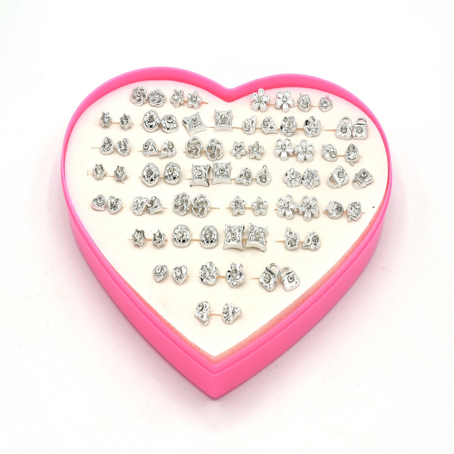 Pairs/set  Silver Color Small Stud Earrings For Women Girl  Flower  Child Earring Fashion Party Jewelry