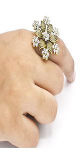 2020 Antique Gold colour Flower Finger Ring For Women Girl Original Brand Jewelry fgfrasf1v-6