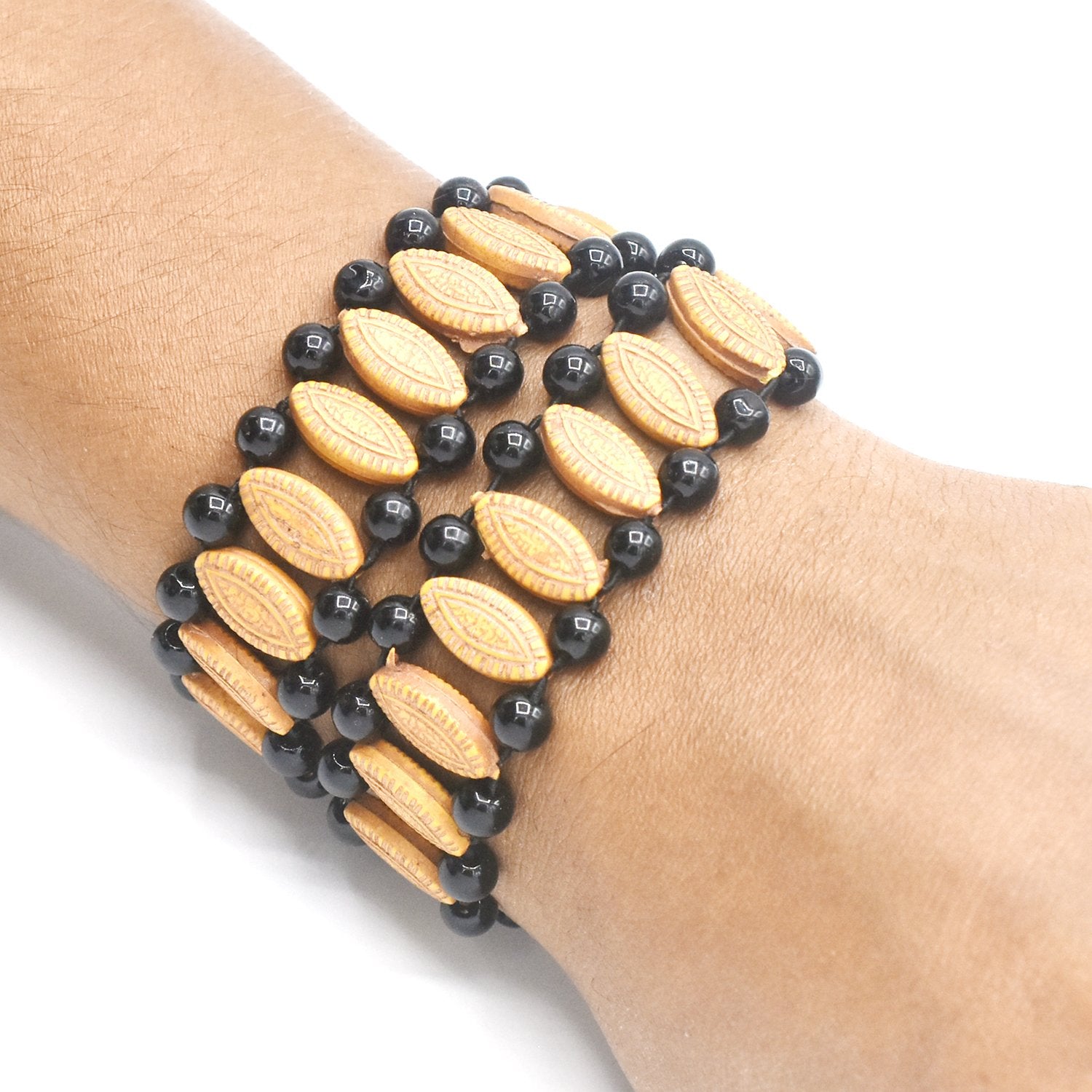 Couple  braclets Men and Women Accessories Brown and Black Beads Handmade 2 Piece Set Men and Women braclet btfrcka4h-2
