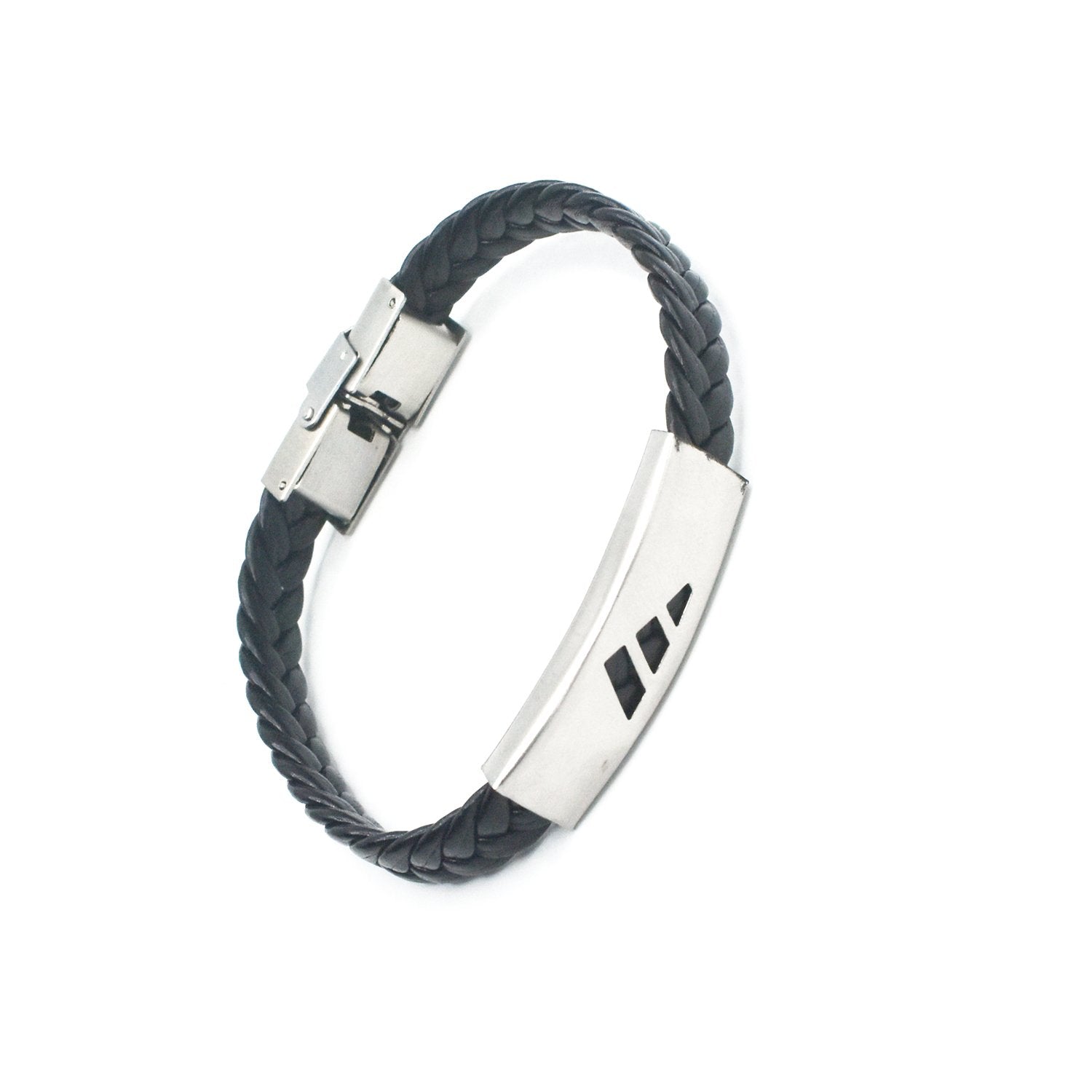 Fashion Leather Bangle & Bracelet customize Stainless Steel Bracelets For Women Men ID Bracelet Jewelry