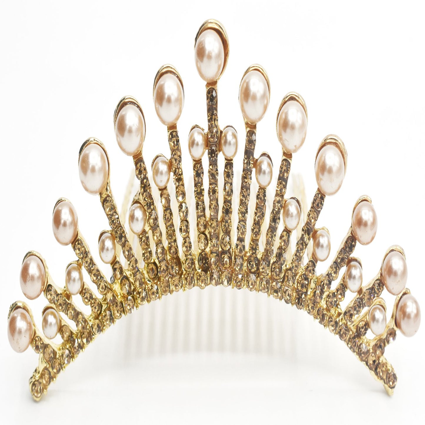 New Style Golden Crown Princess Party Pearl Rhinestone Tiaras Wedding Hair Accessories Bridal Headdress Head Jewelry Accessories cnfrcrd3e-1