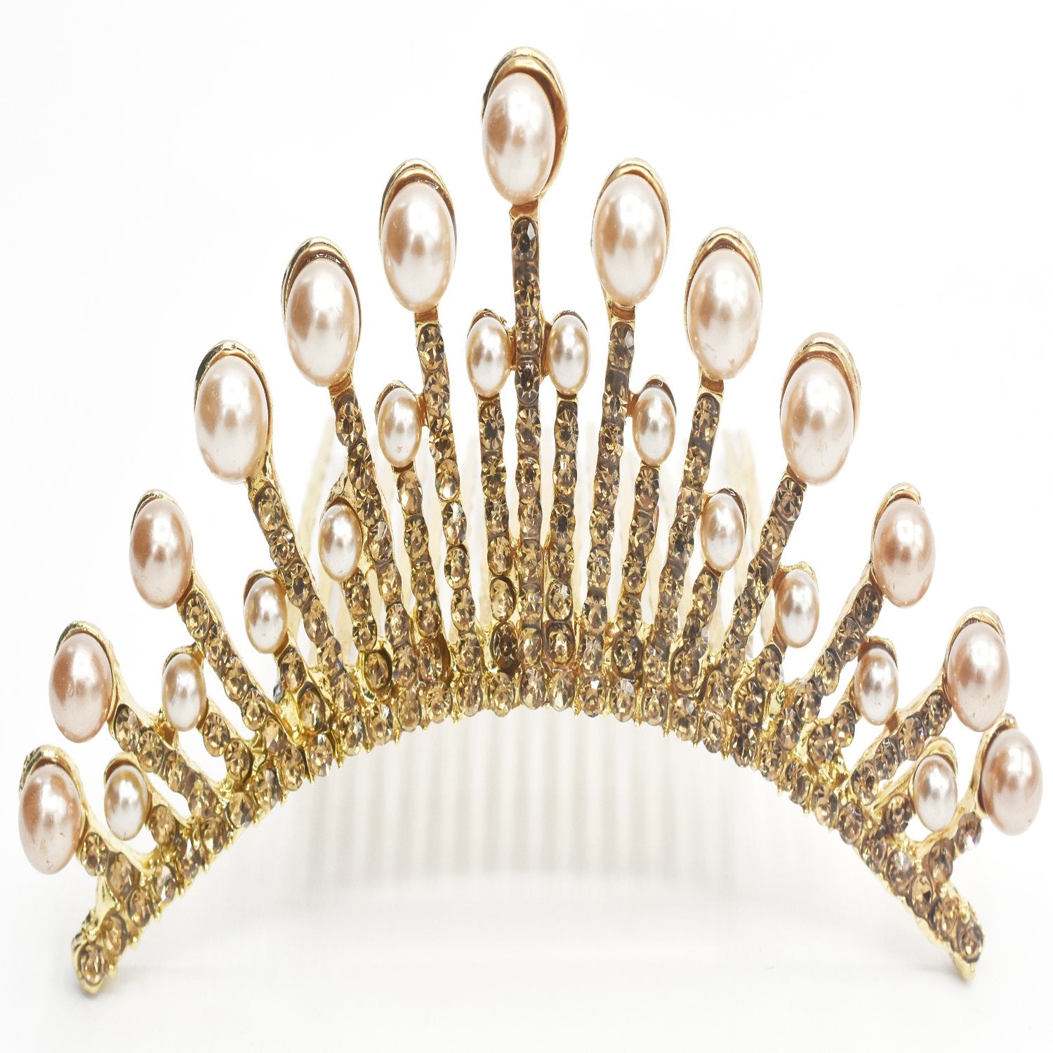 New Style Golden Crown Princess Party Pearl Rhinestone Tiaras Wedding Hair Accessories Bridal Headdress Head Jewelry Accessories cnfrcrd3e-1