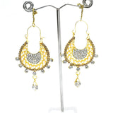 Beautiful Queen Fancy Gold Cubic Zirconia Long Bridal Wedding Drop Earrings egfrsdb4d-8