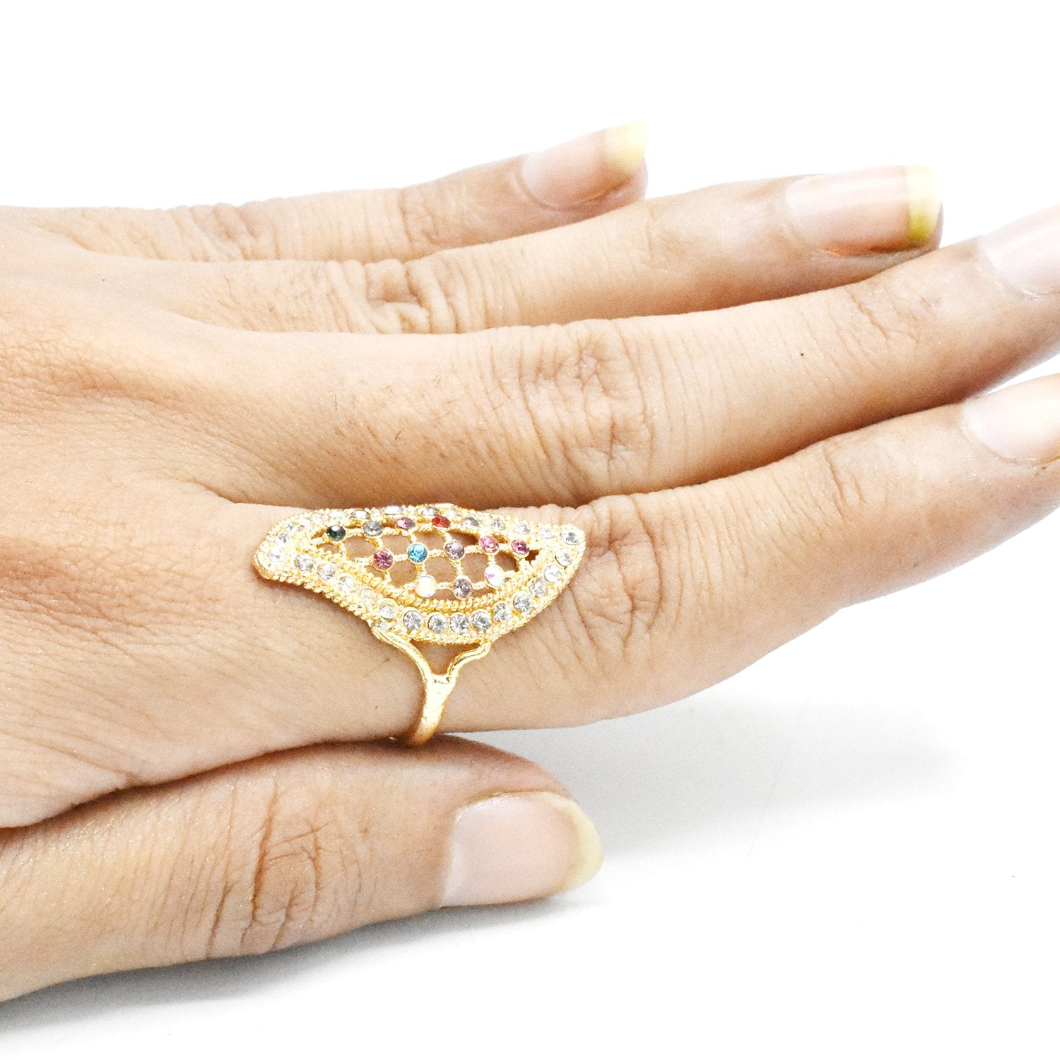 Finger Ring For Womens Gold  and multi Color Crystal Fashion Brand Jewelry fgfrmif1a-1