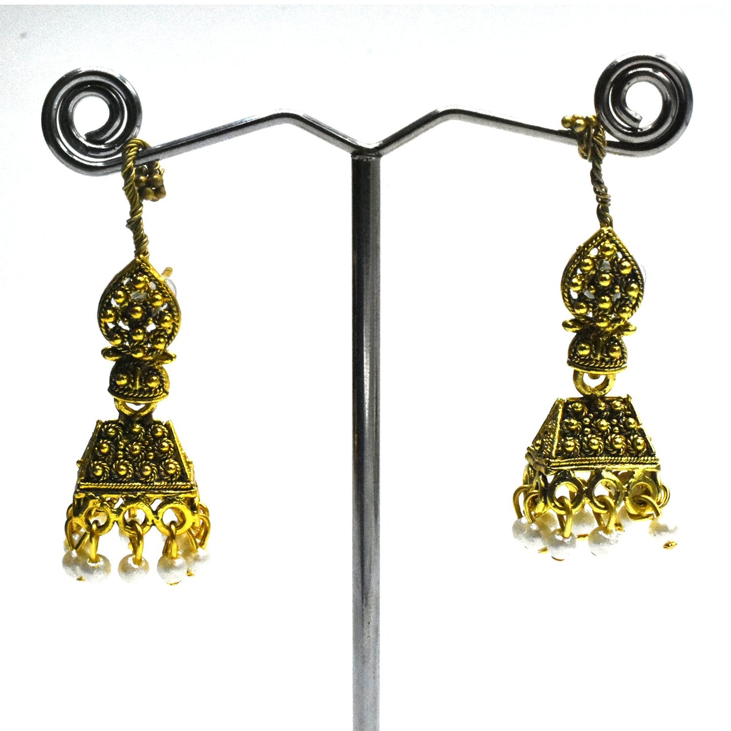 Women's Vintage Ethnic Indian Jhumka Earrings 2020 Gold Small  Carved Drop Dangle Earrings egfrpdb3b-4