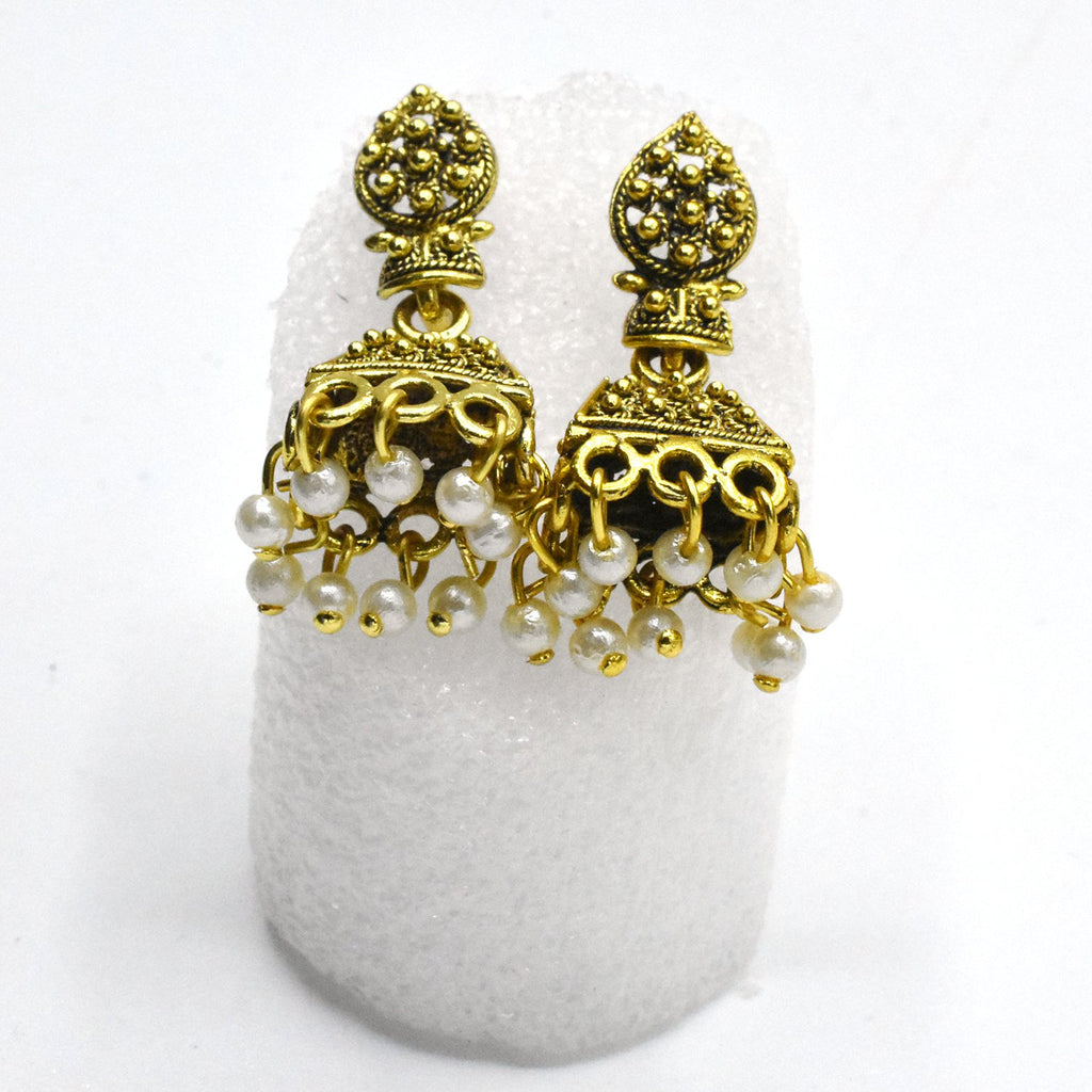 Women's Vintage Ethnic Indian Jhumka Earrings 2020 Gold Small  Carved Drop Dangle Earrings egfrpdb3b-4