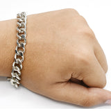Men and Women Bracelet Chain Silver Color Stainless Steel Bracelets for Men Davieslee Fashion Jewelry btfrsra4i-1