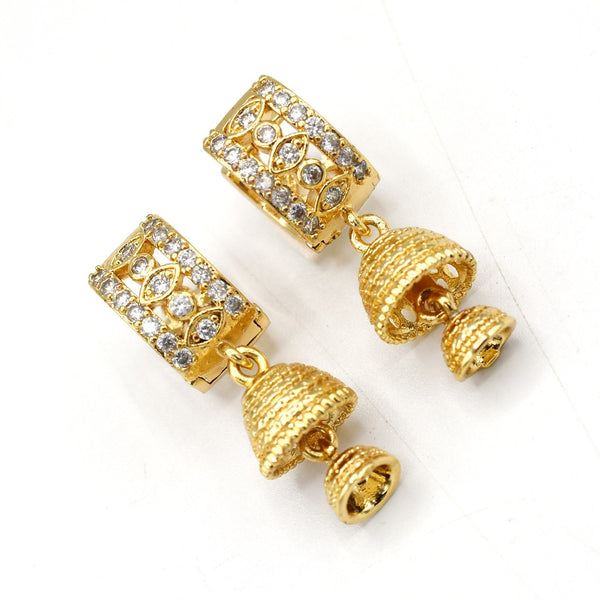 Indian Double  Jhumka  Golden Boho Earrings For Women egfrgdb2h-9