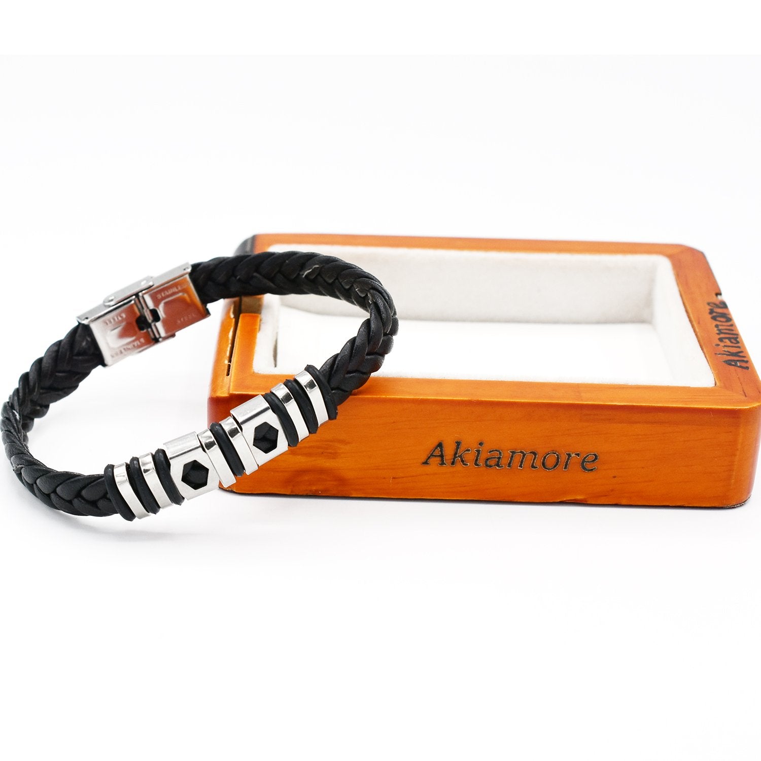 Random Designs Single Leather Braclet For Men Women Punk Black Gold Stainless Steel Beaded Bracelets btfrbka4h-4