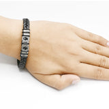Random Designs Single Leather Braclet For Men Women Punk Black Gold Stainless Steel Beaded Bracelets btfrbka4h-4