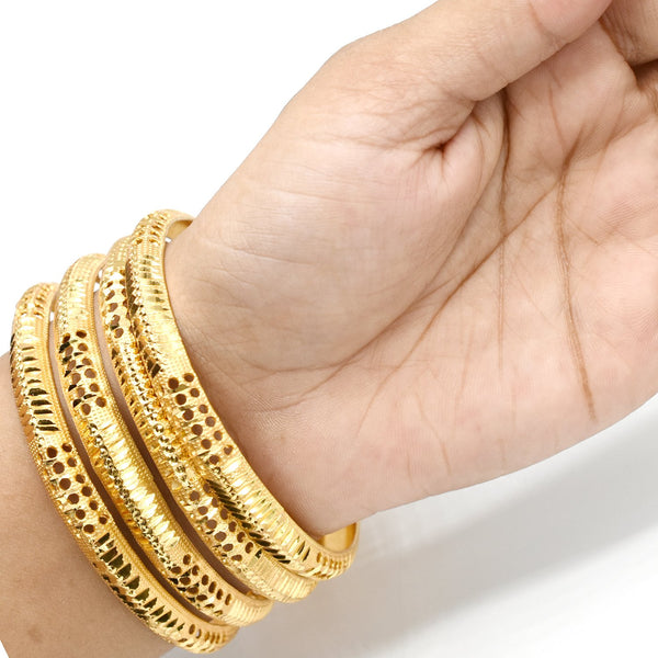 4pcs/lot Indian Bangles Gold color Bangle For Women Africa Jewelry Ethiopian Wedding Bride Jewelry Gift bl26gde1e-c