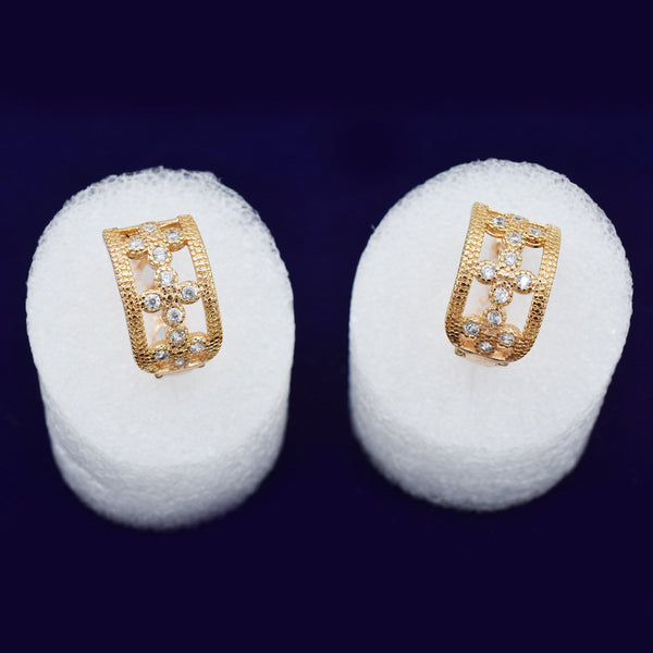 Sterling golden Earrings For Women Gold Hoop Earrings Girl Ear Bone Piercing Earring Punk Female Twist Cable Line arete egfrgdb3l-c