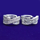 Tiny Trendy Silver Color Round Circle Hoop Earrings Full Crystal Zircon Earrings For Women small hoops jewelry