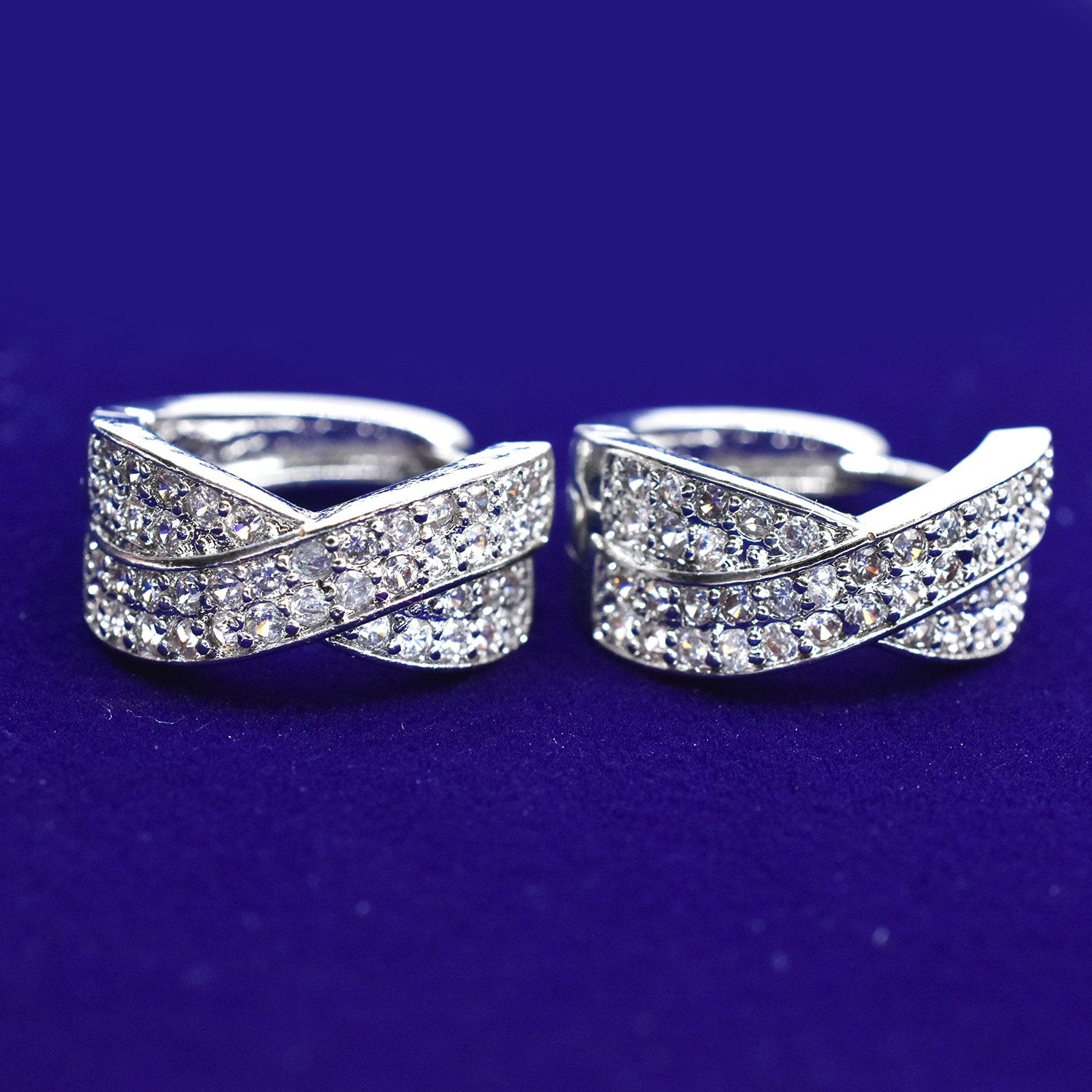 Tiny Trendy Silver Color Round Circle Hoop Earrings Full Crystal Zircon Earrings For Women small hoops jewelry