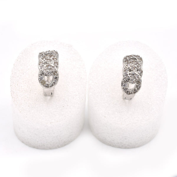 New Female White Earrings Silver Color Wedding Earrings For Women Handmade Fashion Jewelry egfrsrb3j-f