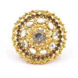 Gold Plated Latest Style Trendy Fashionable Bridal Zircon Indian Pakistani Ring For Women Girls For Casual And Party Wear And Gift