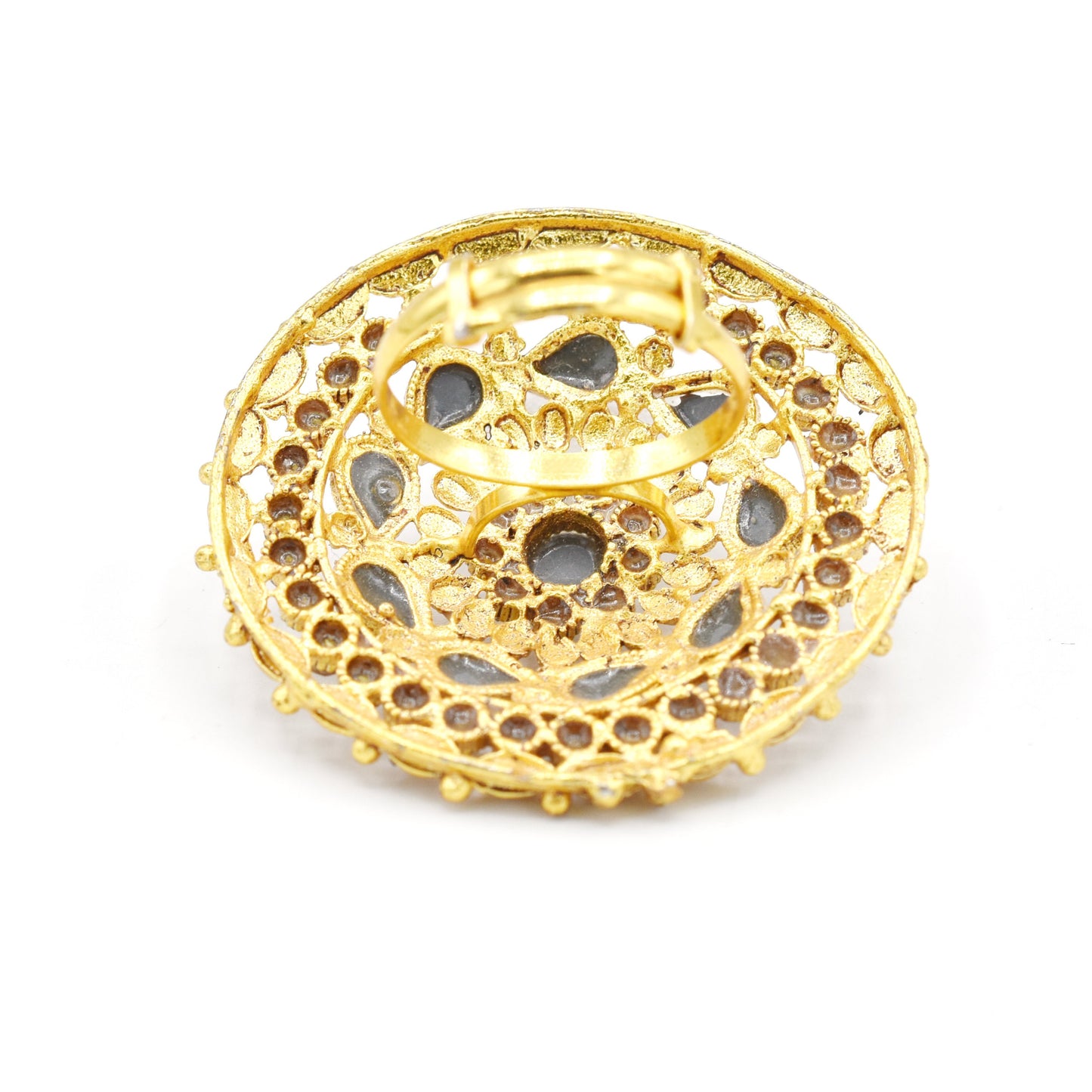 Gold Plated Latest Style Trendy Fashionable Bridal Zircon Indian Pakistani Ring For Women Girls For Casual And Party Wear And Gift