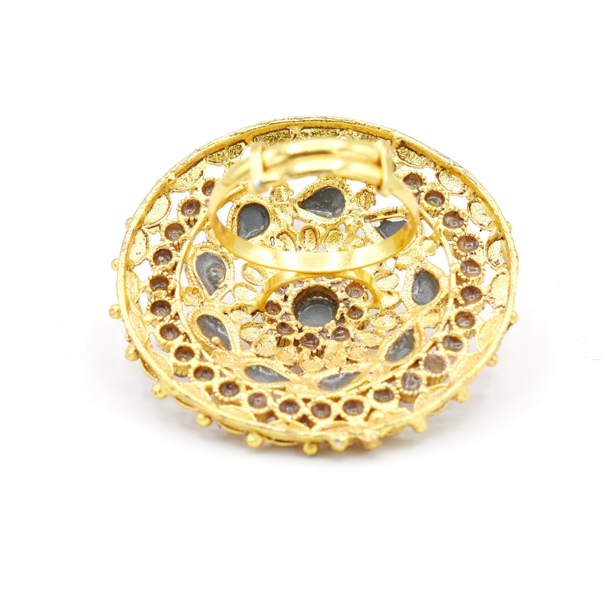 Gold Plated Latest Style Trendy Fashionable Bridal Zircon Indian Pakistani Ring For Women Girls For Casual And Party Wear And Gift