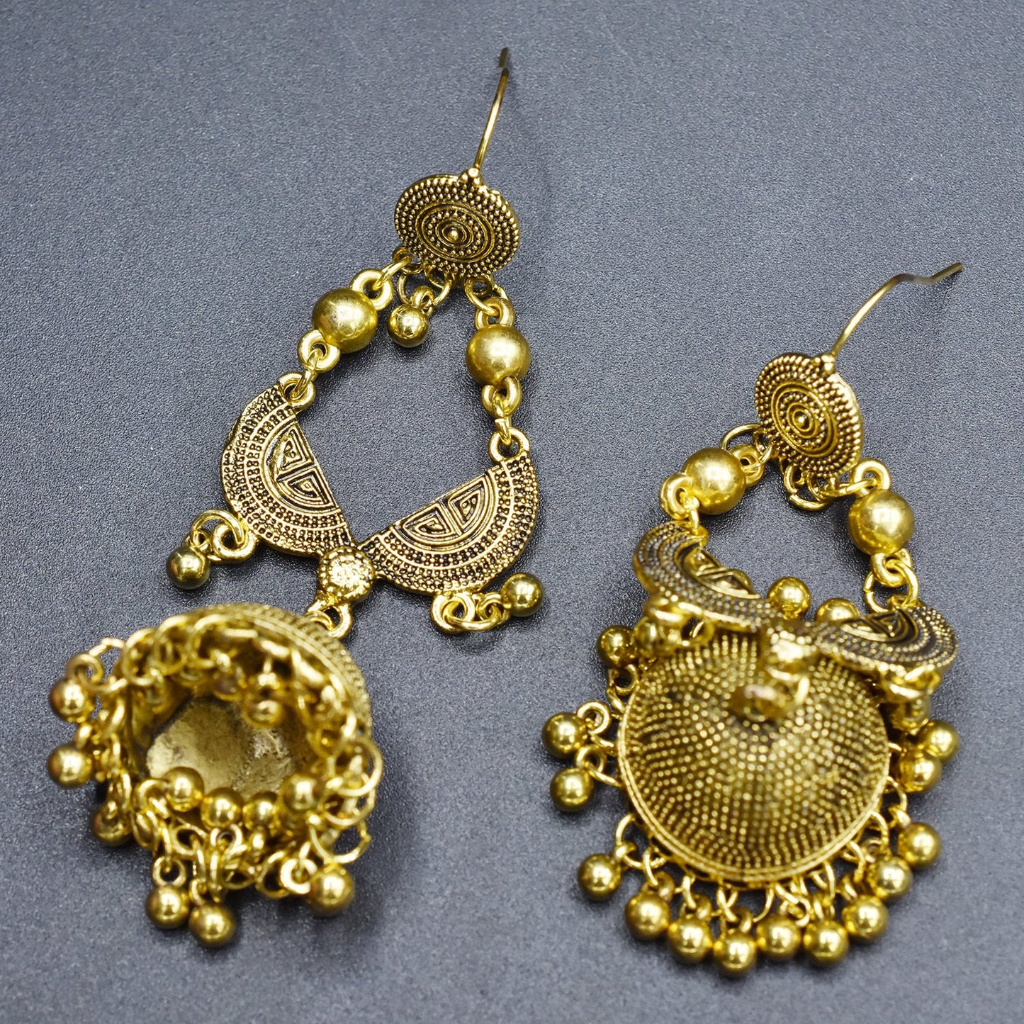 Indian Gold Jhumka Earrings for Women egfradb1g-2