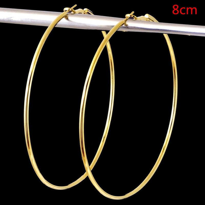 Golden/ Women Small Medium Large Big Circle Hoop Earrings Statement Ear Ring Fashion Jewelry Gift Nightclub DJ 2020 egsmgrgc2b-1