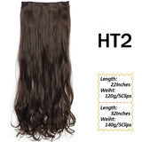 Remei Extensión de cabello mperatura, doradosintético, 5 Clips en extensión Haistyle, fibert de alta te, marrón, negro