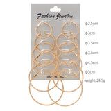 6 Pairs/set 2021 New Fashion Round Circle Hoop Earrings Set For Women Girl Punk Style Brincos Round Earrings Party Jewelry Gift egfrgdb5b-1