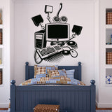 Vinyl Wall Decal Computer Art Gamer Play Room PC Kids Mural Stickers Size 36x36 Inches