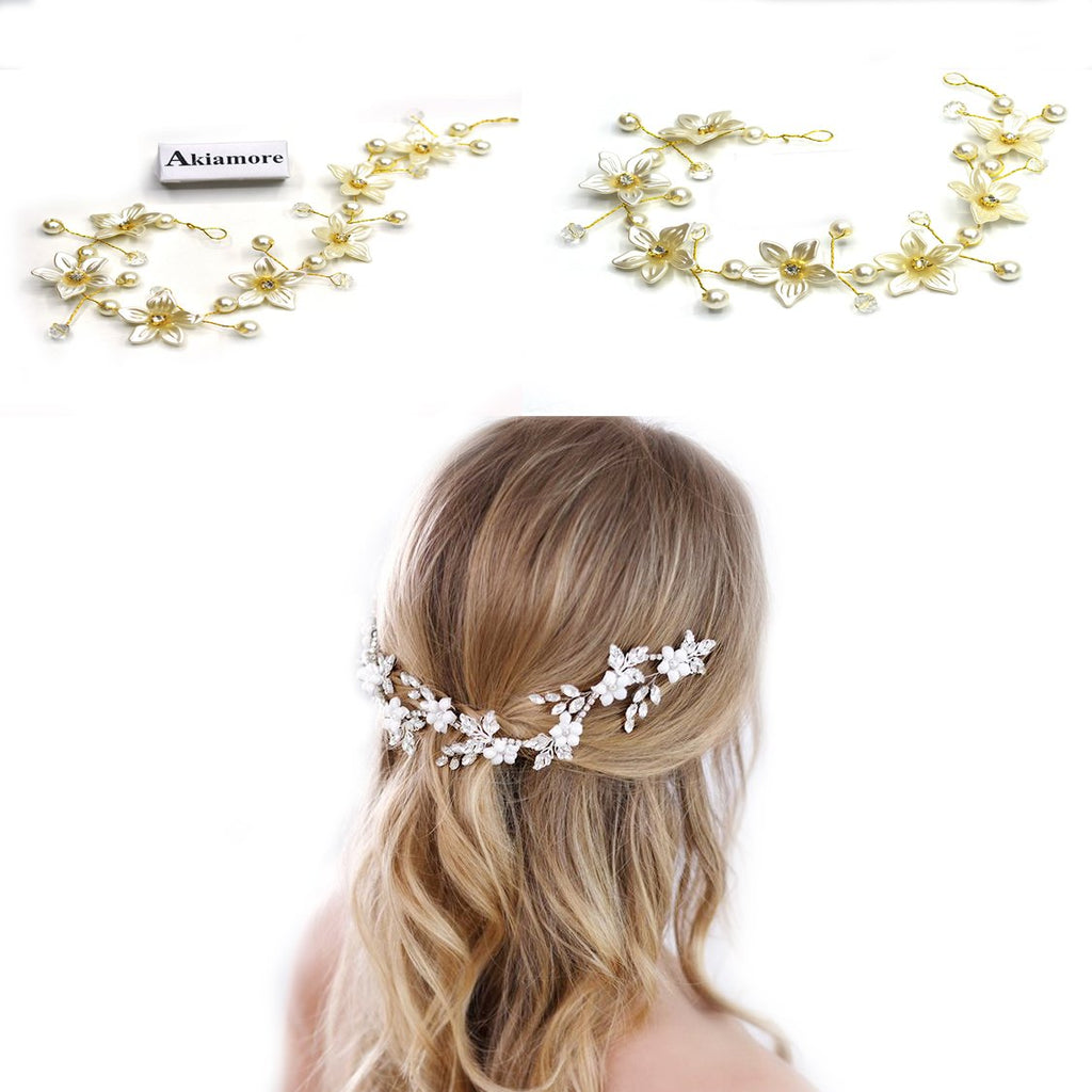 Elegant Bridal Wedding Hair Accessories Crystal Pearl Flower Girl Headband Ribbon Headpiece Hair Jewelry Accessories hpfrsrd2g-1