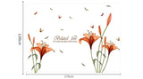 [Fundecor] PVC orange flowers butterfly leaf wall stickers for kids rooms living room bathroom kitchen decor wall decals poster