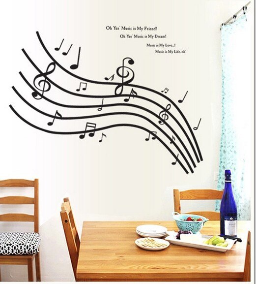 AY9050 Music label Kids vinyl wall sticker for kids rooms home decor decals adesivos de parede stickers