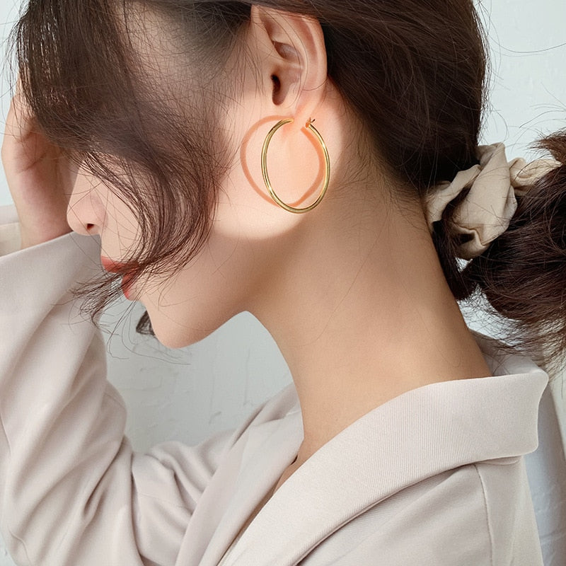 Golden/ Women Small Medium Large Big Circle Hoop Earrings