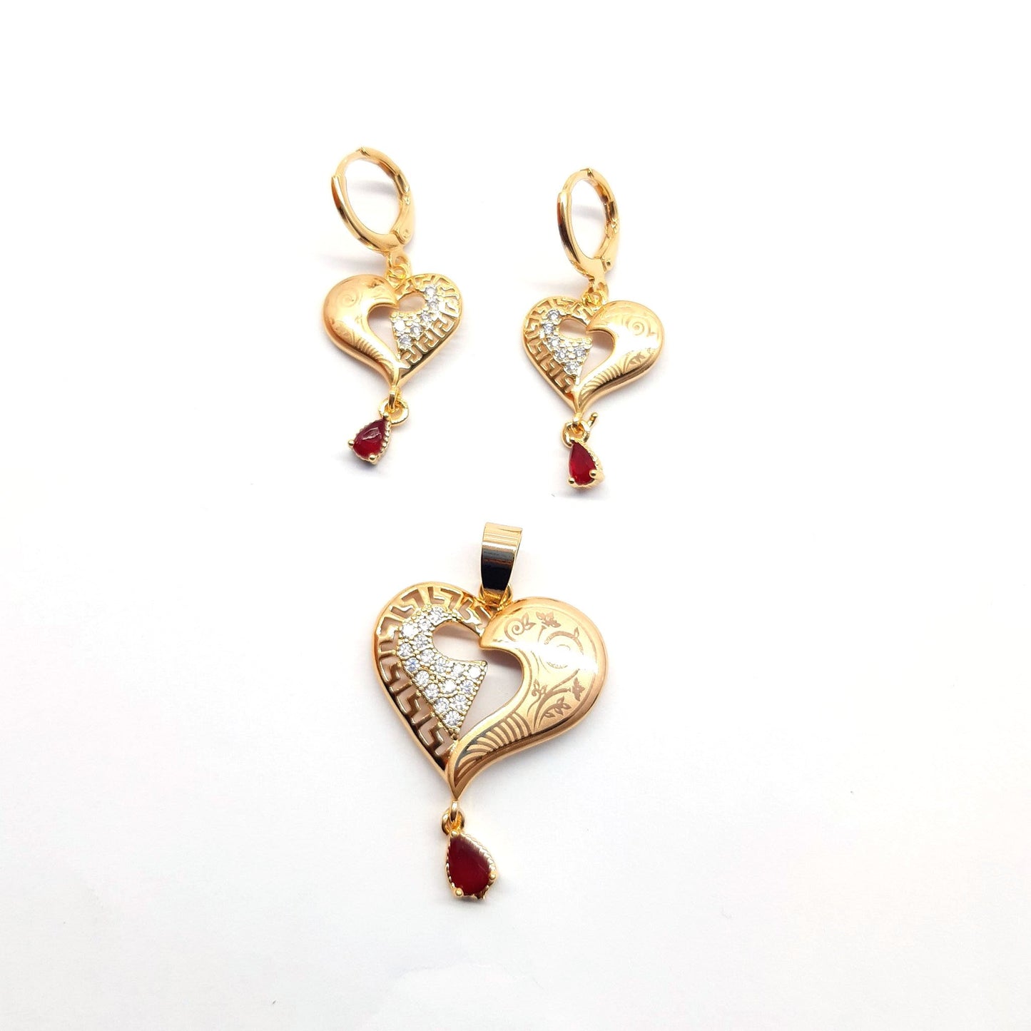 Heart locket Golden set