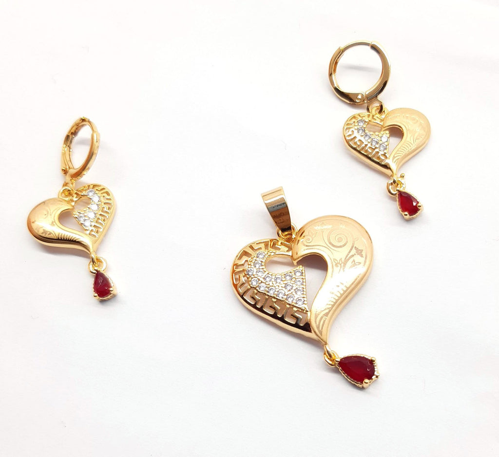 Heart locket Golden set