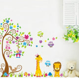WALL STICKER JM7251ab  wallsticker 2x60x90 wallstiker trans JM7251-GIRAFFE LION TREE
