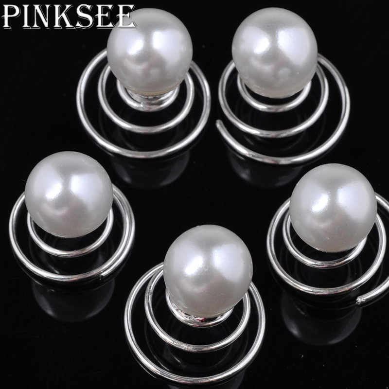 12Pcs Bridal Wedding Pearl Hairpins Swirl Spiral Twist Tiara Hair Jewelry hpfrsrd3e-1
