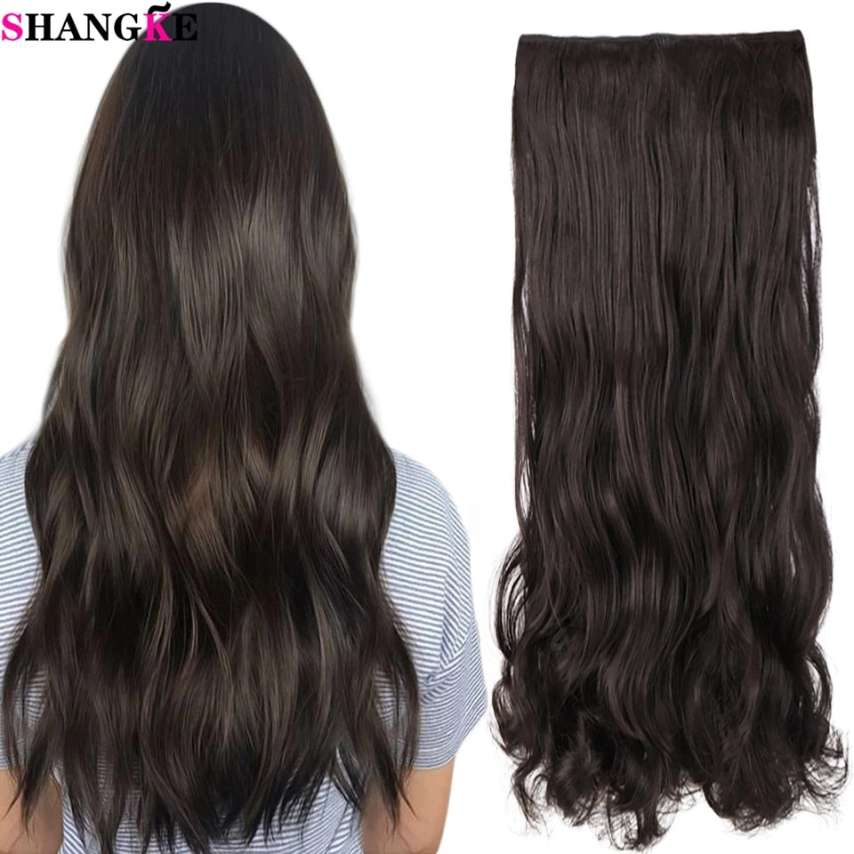 Remei  Synthetic Long Wave Clip In Hair Extension Heat Resistant Wavy Hairpiece High Temperature Fiber