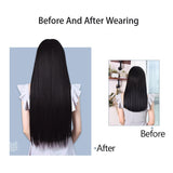 Synthetic Long Straight Hairstyles Synthetic 5 Clip In Hair Extension Heat Resistant Hairpieces Brown Black Piece For Women