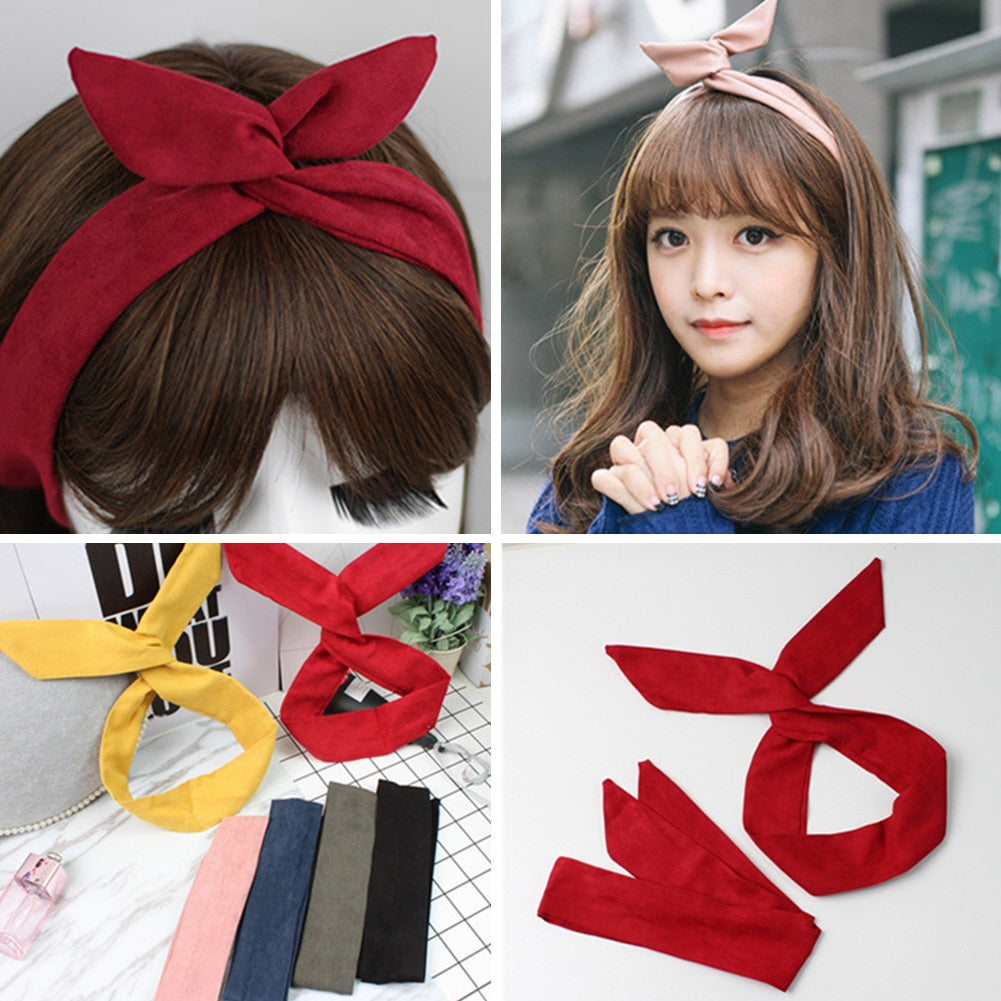 Randum Cute Turban Girls Cartoon Print Headband Womens Multi Use Adjustable Hair Band with Metal Wire Scarf Cross Bow Hair Accessories hbfrmid4k-1