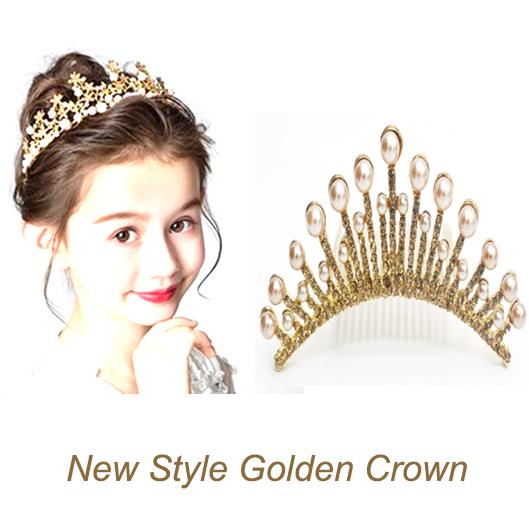New Style Golden Crown Princess Party Pearl Rhinestone Tiaras Wedding Hair Accessories Bridal Headdress Head Jewelry Accessories cnfrcrd3e-1