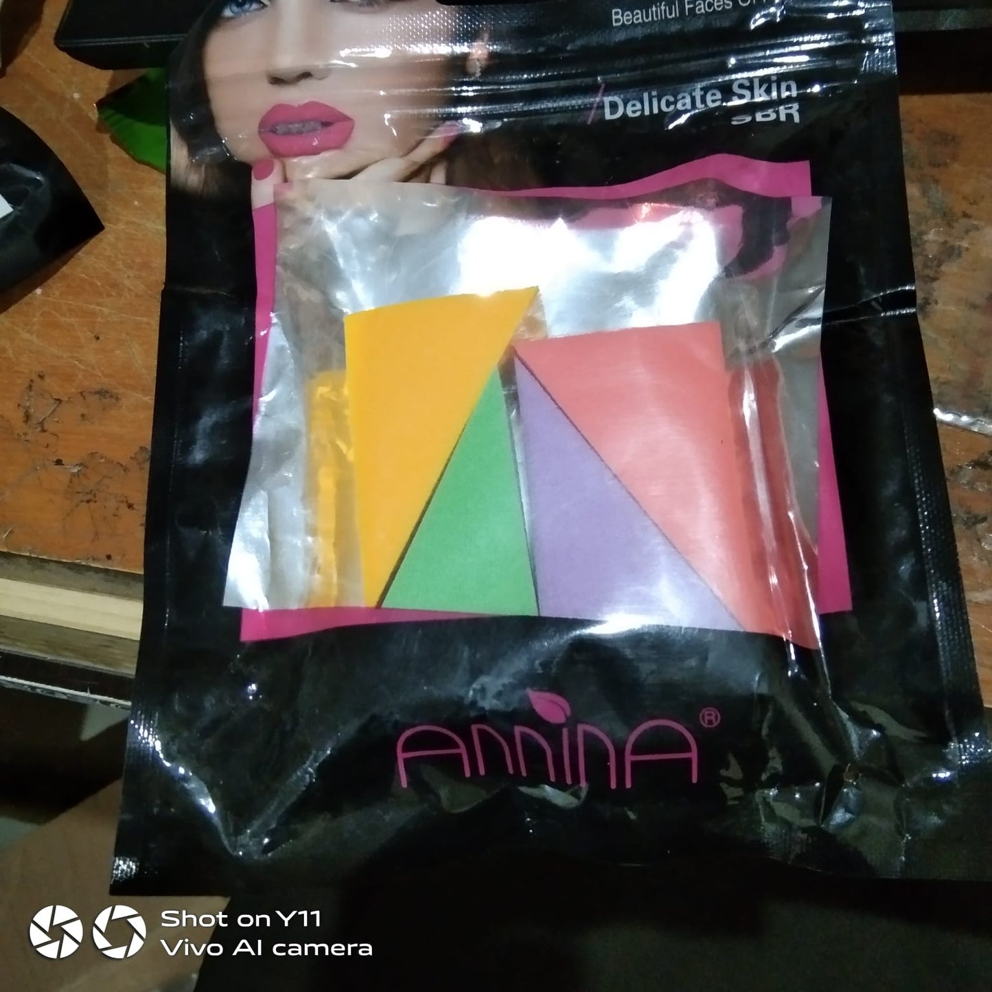 PACK OF 4 Triangle Shaped Face Cleaning Cosmetic Pad Puff pffrmit2l-3