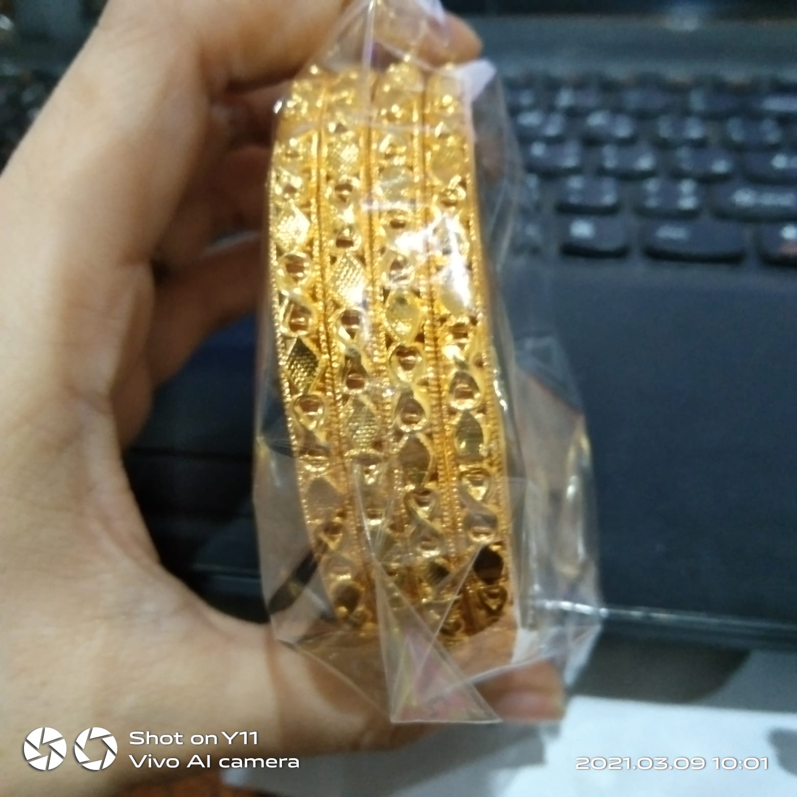 Milano 18K Gold Plated 4 Pcs Handmade Multi Design Bangles bl24gde1i-1