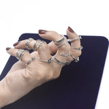 15 PCS Knuckle Stacking Rings for Women Girls,Boho Vintage Geometric Moon Sun Crystal Midi Finger Rings Set  fgfrarf1y-h