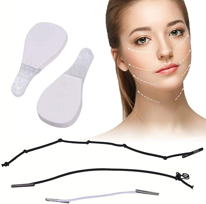 Face Lifting Sticker pack of 10, Invisible Face Lifting Patches Thin Face Chin Lift Tape, Face Lift Adhesive Tape Invisible Thin Face Stickers V-Shape Face Lift Tape Make-up Face Lift Tools, for Face