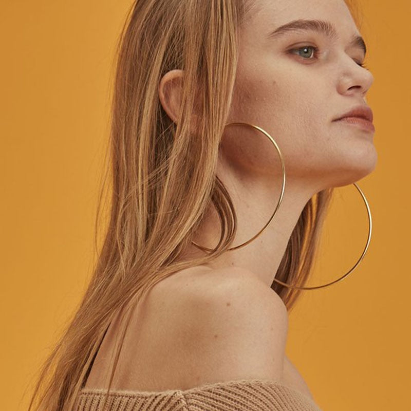 Golden/ Women Small Medium Large Big Circle Hoop Earrings Statement Ear Ring Fashion Jewelry Gift Nightclub DJ 2020 egsmgrgc2b-1