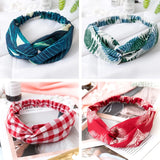 Women Randum Multi Girls Summer  Hair Bands Print Headbands Retro Cross Turban Bandage Bandanas HairBands Hair Accessories Headwra hbfrmid5b-1