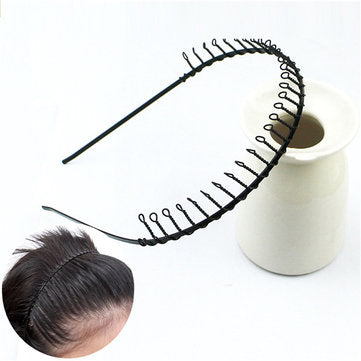 Wavy Spring Black Metal Zigzag Hair Band htfrbks5b-1